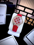  Shop Authentic Michael Kors Camille Three Hand Crystals Rose Gold Dial Red Leather Strap Watch For Women - MK4701 - Luxxuri