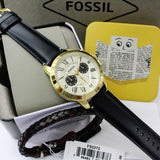  Shop Authentic Fossil Grant Chronograph White Dial Black Leather Strap Watch for Men - FS5272 - Luxxuri