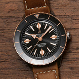  Shop Authentic Breitling Superocean Heritage '57 Black Dial Brown Leather Strap Watch for Men - U10370121B1X1 - Luxxuri