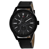  Shop Authentic Tommy Hilfiger Austin Black Dial Black Leather Strap Watch for Men - 1791638 - Luxxuri