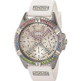  Shop Authentic Guess Frontier Diamonds Silver Dial White Rubber Strap Watch for Women - GW0045L1 - Luxxuri