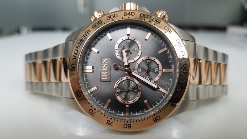  Shop Authentic Hugo Boss Ikon Grey Dial Two Tone Steel Strap Watch for Men - 1513339 - Luxxuri