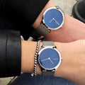  Shop Authentic Calvin Klein Minimal Blue Dial Silver Mesh Bracelet Watch for Men - K3M2112N - Luxxuri
