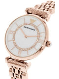  Shop Authentic Emporio Armani Gianni T Bar Mother of Pearl Rose Gold Stainless Steel Strap Watch For Women - AR1909 - Luxxuri
