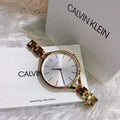  Shop Authentic Calvin Klein Graphic Silver Dial Rose Gold Steel Strap Watch for Women - K7E23646 - Luxxuri