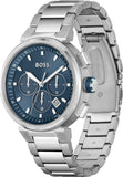  Shop Authentic Hugo Boss One Chronograph Blue Dial Silver Steel Strap Watch For Men - 1513999 - Luxxuri