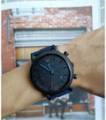 Emporio Armani  Luigi Chronograph Black Dial Blue Rubber Strap Watch For Men - AR11023