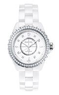  Shop Authentic Chanel J12 Diamonds Quartz White Dial White Steel Strap Watch for Women - J12 H2572 - Luxxuri
