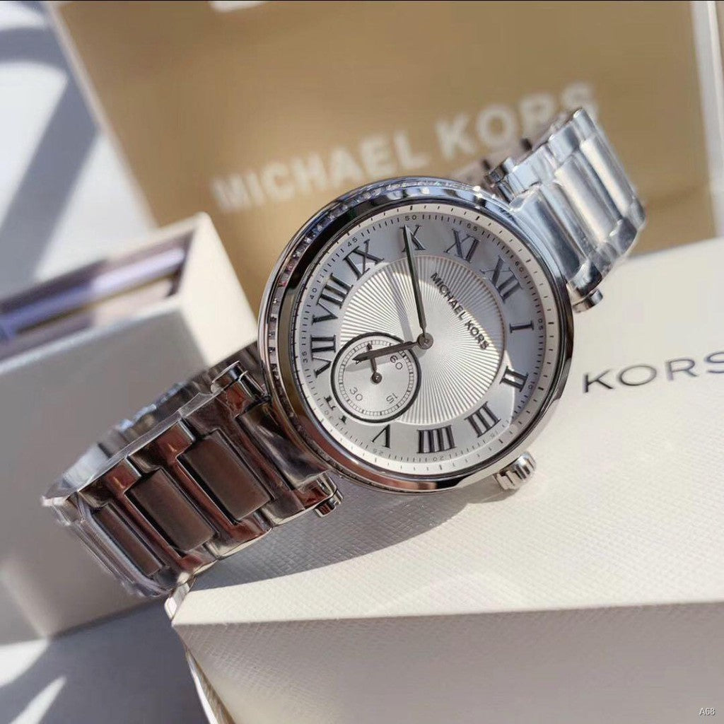  Shop Authentic Michael Kors Skylar Silver Dial Silver Steel Strap Watch for Women - MK5866 - Luxxuri