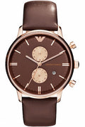  Shop Authentic Emporio Armani Classic Chronograph Brown Dial Brown Leather Strap Watch For Men - AR0387 - Luxxuri