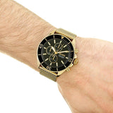  Shop Authentic Hugo Boss Ocean Edition Black Dial Gold Mesh Bracelet Watch for Men - 1513703 - Luxxuri