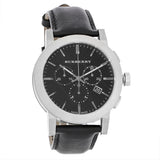  Shop Authentic Burberry The City Chronograph Black Dial Black Leather Strap Watch for Men - BU9356 - Luxxuri