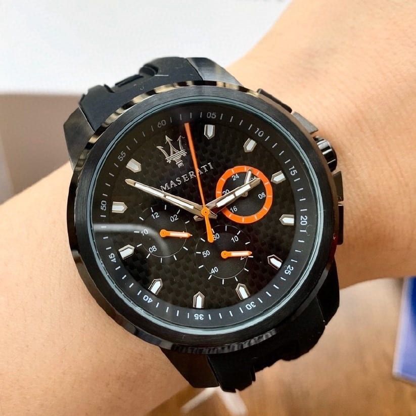  Shop Authentic Maserati SFIDA Chronograph Quartz Stainless Steel Black Dial Watch For Men - R8851123007 - Luxxuri
