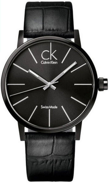  Shop Authentic Calvin Klein Black Dial Black Leather Strap Watch for Women - K7622401 - Luxxuri