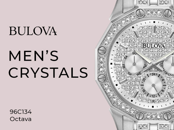  Shop Authentic Bulova Crystal Collection Pave Silver Dial with Crystals Silver Steel Strap Watch for Men - 96C134 - Luxxuri