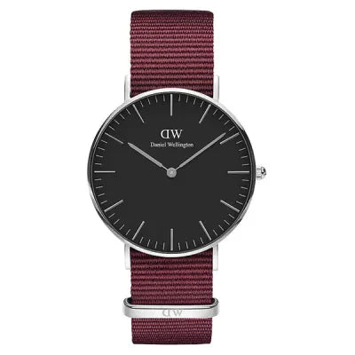 Shop Authentic Daniel Wellington Classic Roselyn Black Dial Maroon Nylon Strap Watch For Women - DW00100274 - Luxxuri