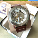  Shop Authentic Fossil Modern Machine Automatic Skeleton White Dial Brown Leather Strap Watch for Women - ME3083 - Luxxuri