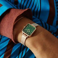  Shop Authentic Daniel Wellington Quadro Studio Green Dial Rose Gold Mesh Strap Watch For Women - DW00100520 - Luxxuri