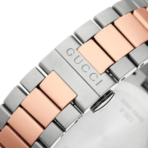 Gucci G Timeless Grey Dial Two Tone Steel Strap Watch For Men - YA126446