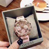 Shop Authentic Guess Frontier Diamonds Rose Gold Dial Pink Rubber Strap Watch For Women - W1160L5 - Luxxuri