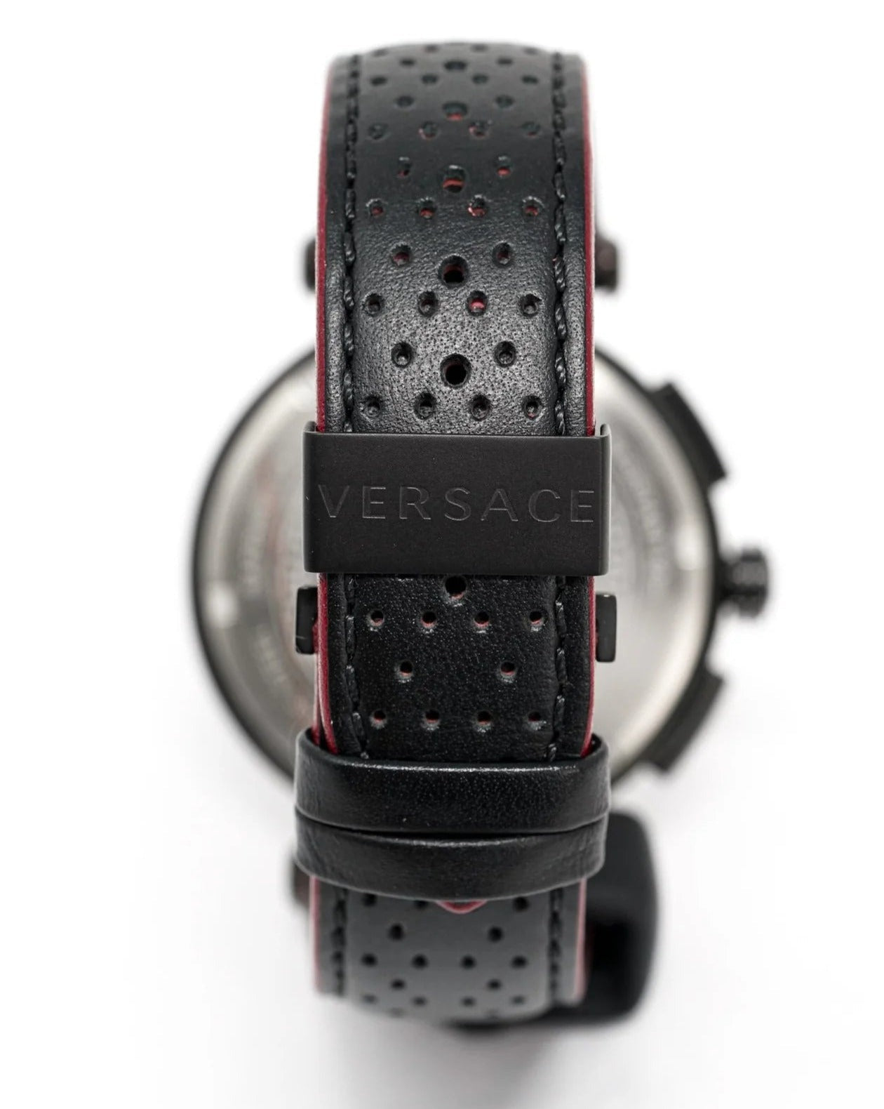  Shop Authentic Versace V-Racer Aion Chronograph Black Dial Black Leather Strap Watch for Men - VBR030017 - Luxxuri