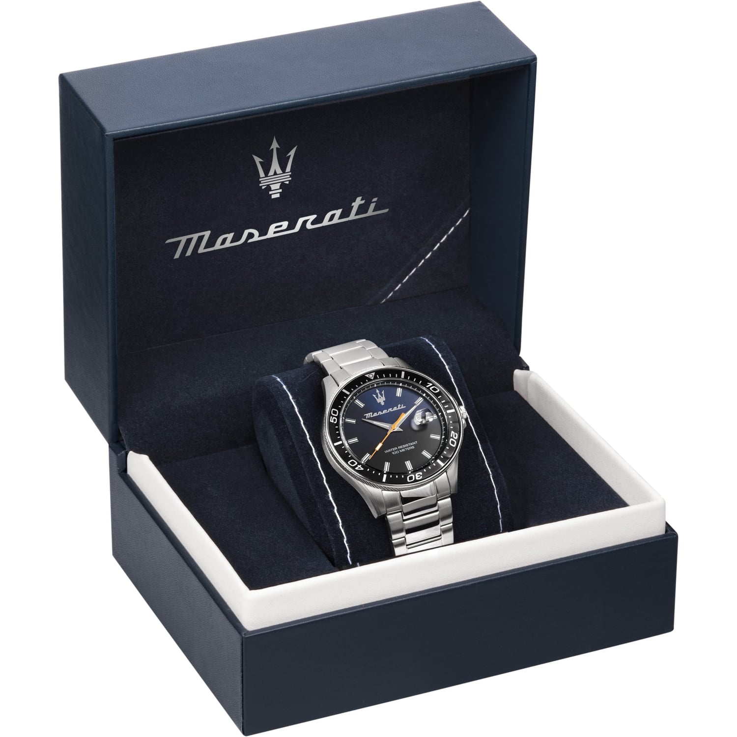  Shop Authentic Maserati SFIDA Quartz Bue Dial Stainless Steel Watch For Men - R8853140001 - Luxxuri