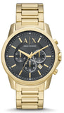  Shop Authentic Armani Exchange Banks Chronograph Black Dial Gold Steel Strap Watch For Men - AX1721 - Luxxuri