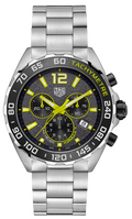 Tag Heuer Formula 1 Chronograph Grey Dial Silver Steel Strap Watch for Men - CAZ101AG.BA0842