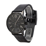  Shop Authentic Calvin Klein Post Minimal Chronograph Black Dial Black Leather Strap Watch for Men - K7627401 - Luxxuri