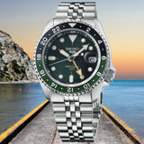  Shop Authentic Seiko 5 Sports SKX GMT Automatic Green Dial Silver Steel Strap Watch For Men - SSK035K1 - Luxxuri