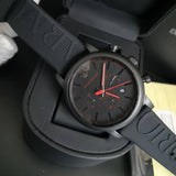  Shop Authentic Emporio Armani Luigi Chronograph Black Dial Black Rubber Strap Watch For Men - AR11024 - Luxxuri