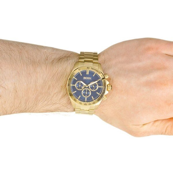  Shop Authentic Hugo Boss Ikon Blue Dial Gold Steel Strap Watch for Men - 1513340 - Luxxuri