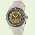  Shop Authentic Gucci Dive Automatic Transparent Dial White Rubber Strap Watch For Men - YA136343 - Luxxuri