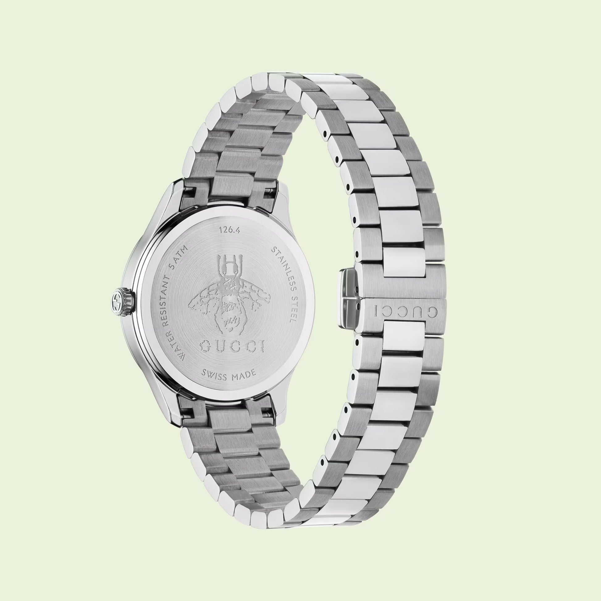  Shop Authentic Gucci G Timeless Quartz Pink Dial Silver Steel Strap Watch for Women - YA1265033 - Luxxuri