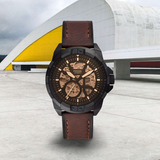  Shop Authentic Fossil Bronson Automatic Skeleton Black Dial Brown Leather Strap Watch for Men - ME3219 - Luxxuri