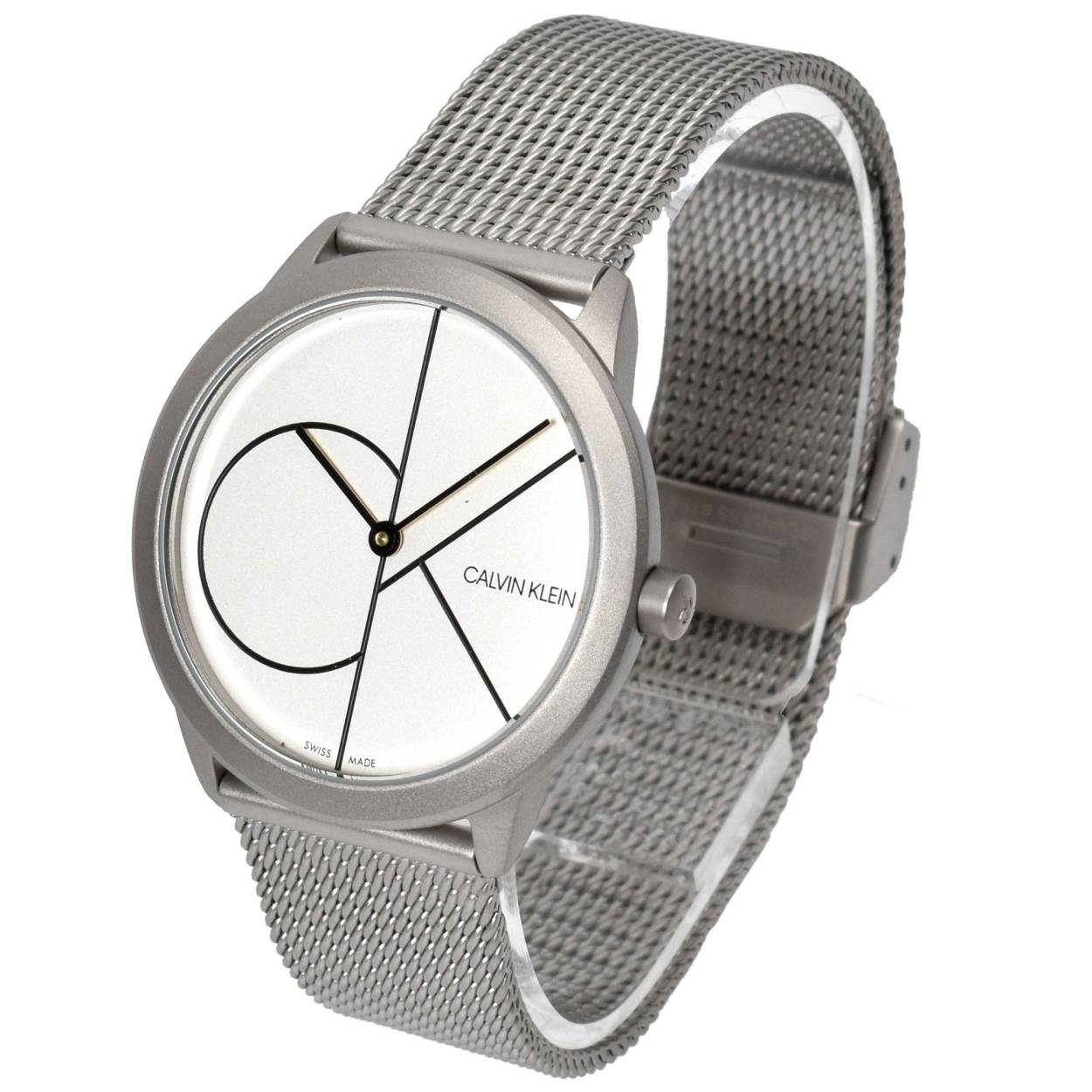  Shop Authentic Calvin Klein Minimal White Dial Silver Mesh Bracelet Watch for Women - K3M52152 - Luxxuri