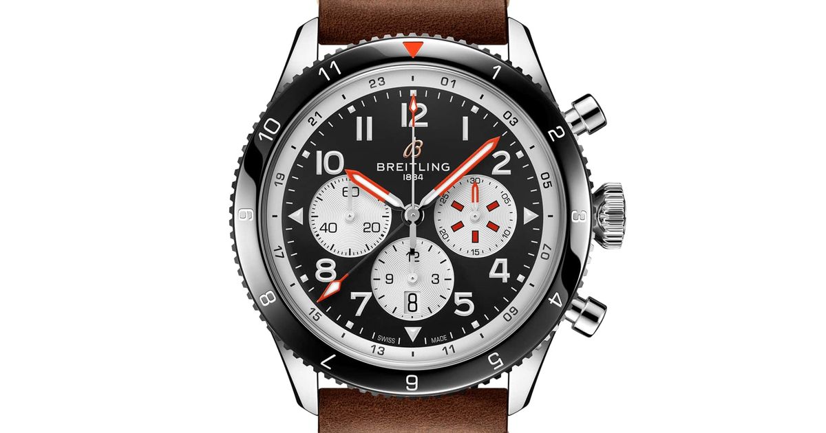  Shop Authentic Breitling Super Avi B04 Chronograph GMT 46 Mosquito Black Dial Brown Leather Strap Watch for Men - YB04451A1B1X1 - Luxxuri