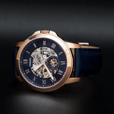  Shop Authentic Fossil Grant Mechanical Blue Dial Blue Leather Strap Watch for Men - ME3054 - Luxxuri