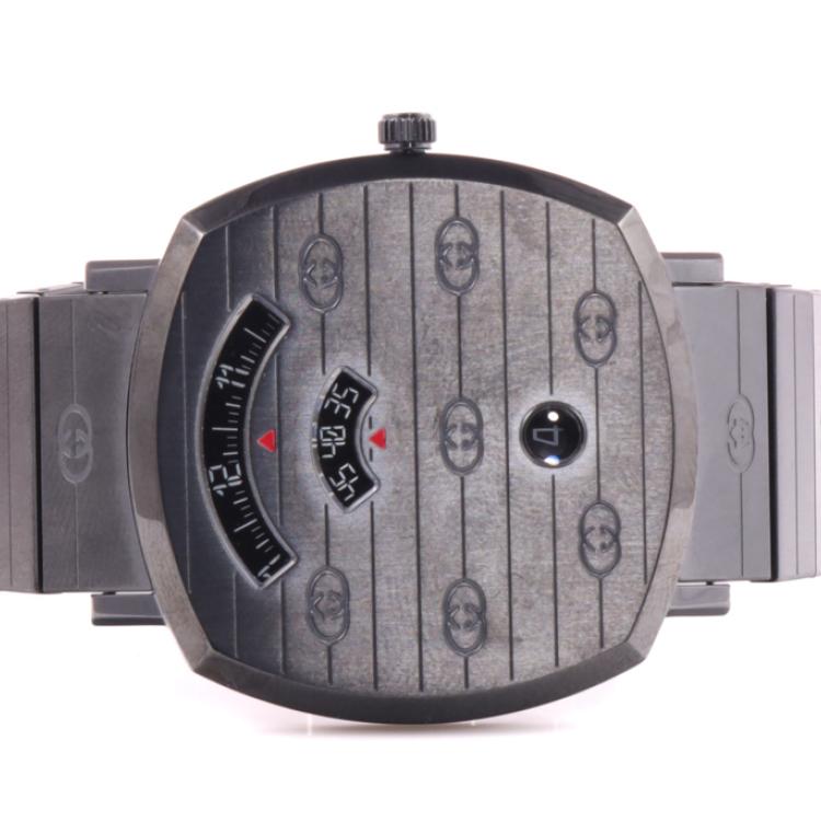  Shop Authentic Gucci Grip Quartz Grey Dial Grey Steel Strap Watch For Men - YA157429 - Luxxuri