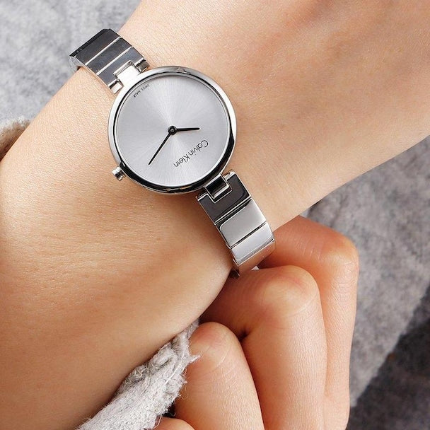  Shop Authentic Calvin Klein Authentic White Dial Silver Steel Strap Watch for Women - K8G23146 - Luxxuri