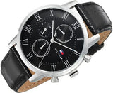  Shop Authentic Tommy Hilfiger Kane Quartz Black Dial Black Leather Strap Watch for Men - 1791401 - Luxxuri