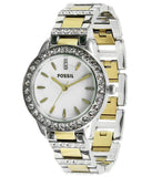  Shop Authentic Fossil Jesse Crystals White Dial Two Tone Steel Strap Watch for Women - ES2409 - Luxxuri