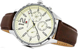  Shop Authentic Tommy Hilfiger Gavin Chronograph White Dial Brown Leather Strap Watch for Men - 1791467 - Luxxuri