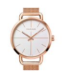  Shop Authentic Calvin Klein Even White Dial Rose Gold Mesh Bracelet Watch for Women - K7B23626 - Luxxuri