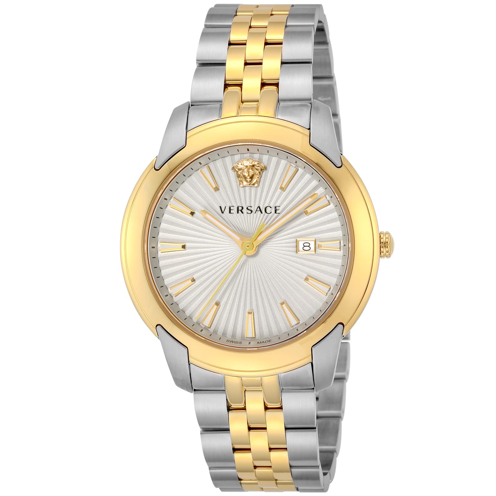  Shop Authentic Versace V-Urban Quartz Silver Dial Two Tone Steel Strap Watch for Men - VELQ00519 - Luxxuri