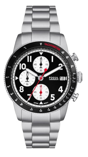  Shop Authentic Fossil Sport Tourer Chronograph Black Dial Silver Steel Strap Watch for Men - FS6045 - Luxxuri
