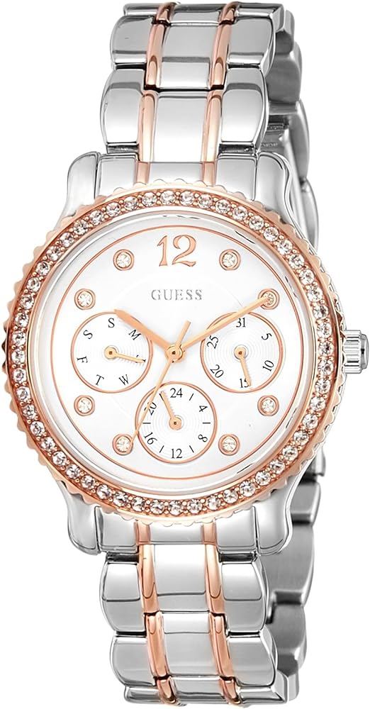  Shop Authentic Guess Enchanting Diamonds Silver Dial Two Tone Steel Strap Watch for Women - W0305L3 - Luxxuri