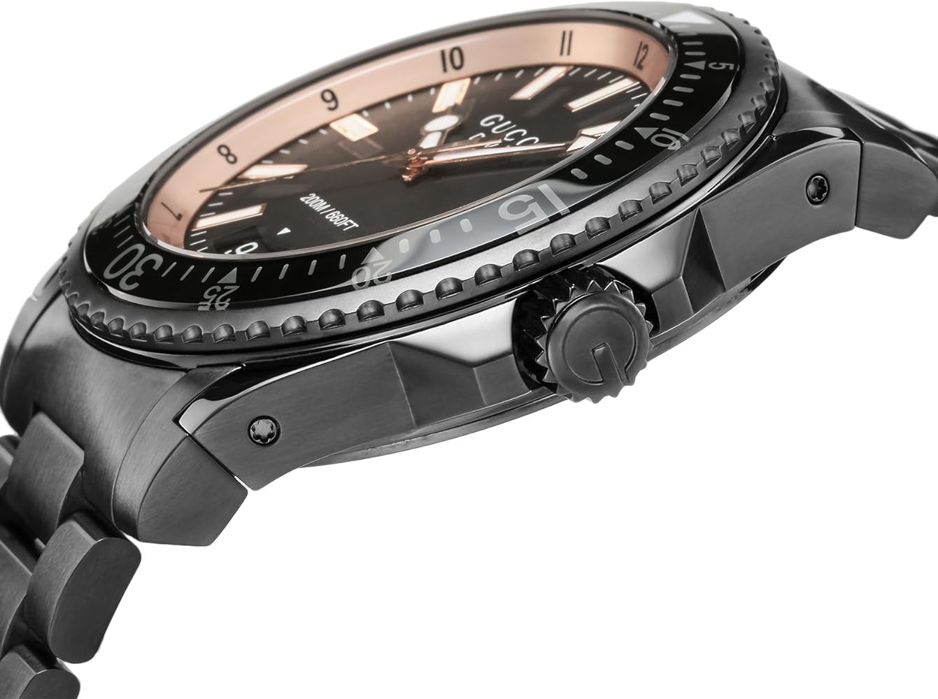  Shop Authentic Gucci Dive Quartz Black Dial Black Steel Strap Watch For Men - YA136213 - Luxxuri