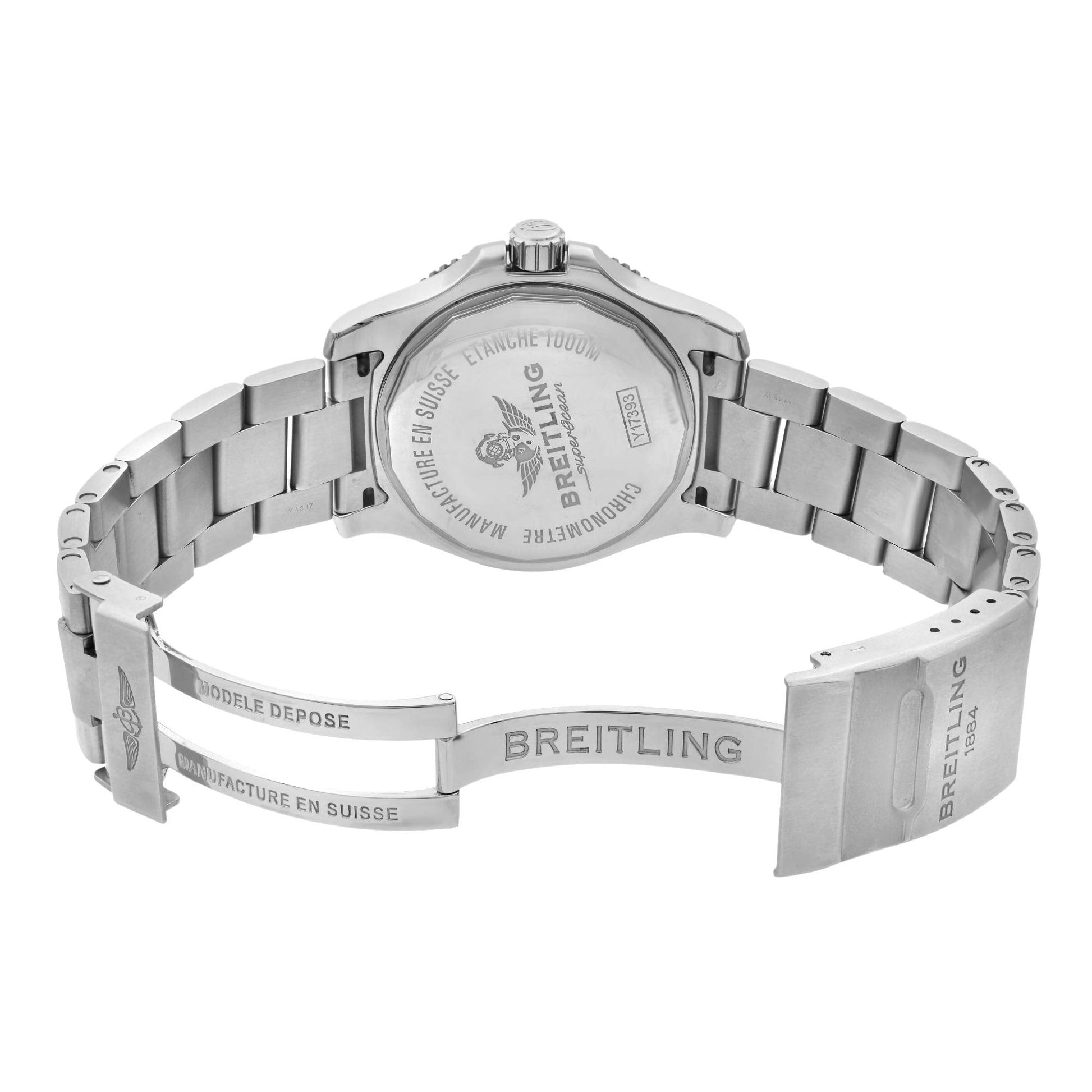  Shop Authentic Breitling Superocean II Special 44mm Black Dial Silver Steel Strap Watch for Men - Y1739310/BF45/162A - Luxxuri