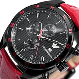  Shop Authentic Emporio Armani Sportivo Chronograph Black Dial Red Leather Strap Watch For Men - AR5918 - Luxxuri